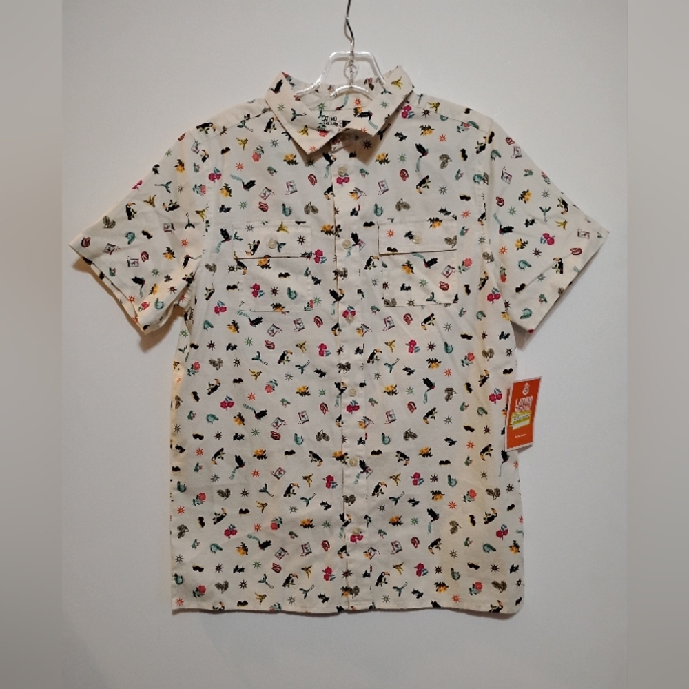 Men's Casual Patterned Button Down Shirt